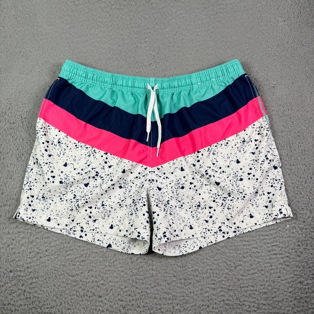 Chubbies Speckled 4" Swim Trunks Mens XL Multicolor Lined Drawstring Shorts